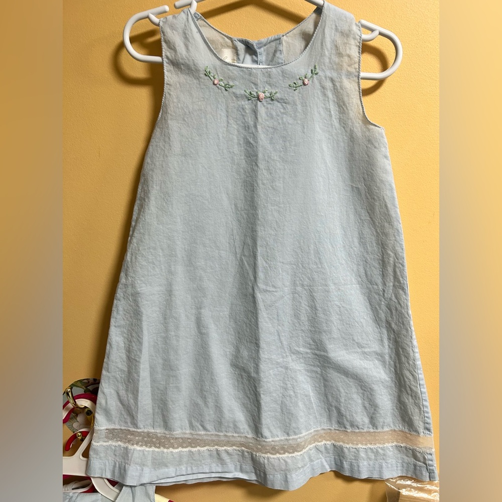 Vintage Strasburg Light Blue Baby Dress